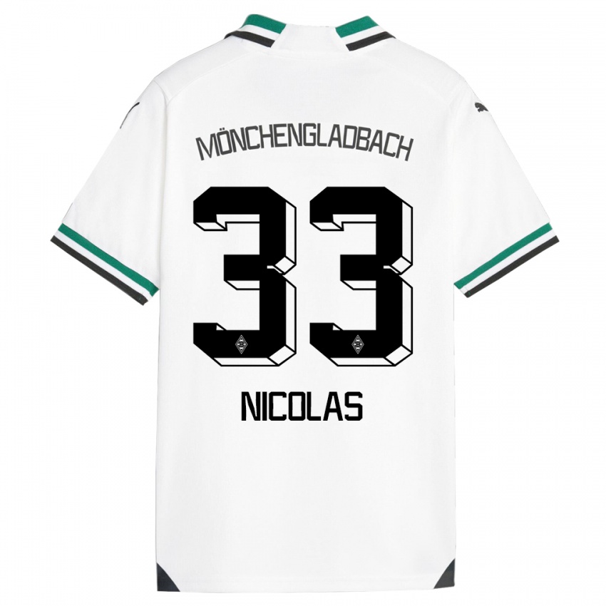 Niño Camiseta Moritz Nicolas #33 Blanco Verde 1ª Equipación 2023/24 La Camisa México