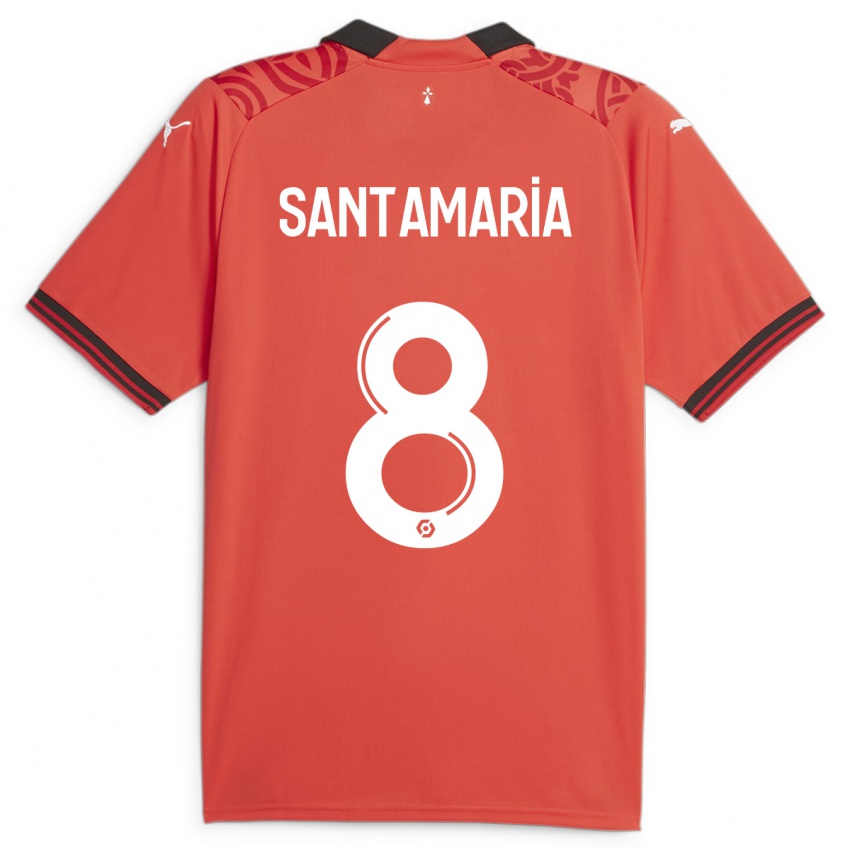 Niño Camiseta Baptiste Santamaria #8 Rojo 1ª Equipación 2023/24 La Camisa México