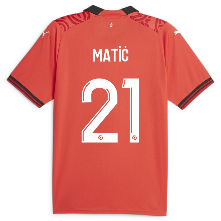 Niño Camiseta Nemanja Matic #21 Rojo 1ª Equipación 2023/24 La Camisa México