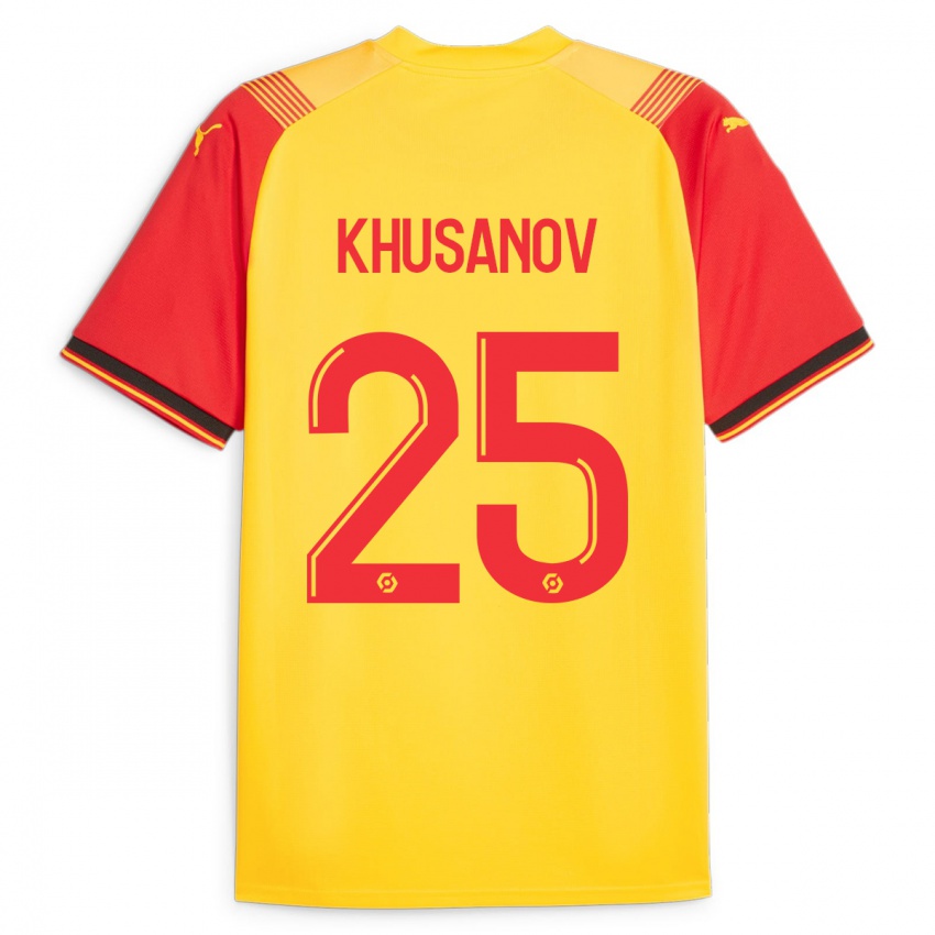 Niño Camiseta Abdukodir Khusanov #25 Amarillo 1ª Equipación 2023/24 La Camisa México