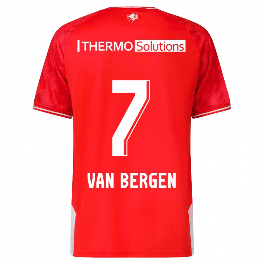 Niño Camiseta Mitchell Van Bergen #7 Rojo 1ª Equipación 2023/24 La Camisa México