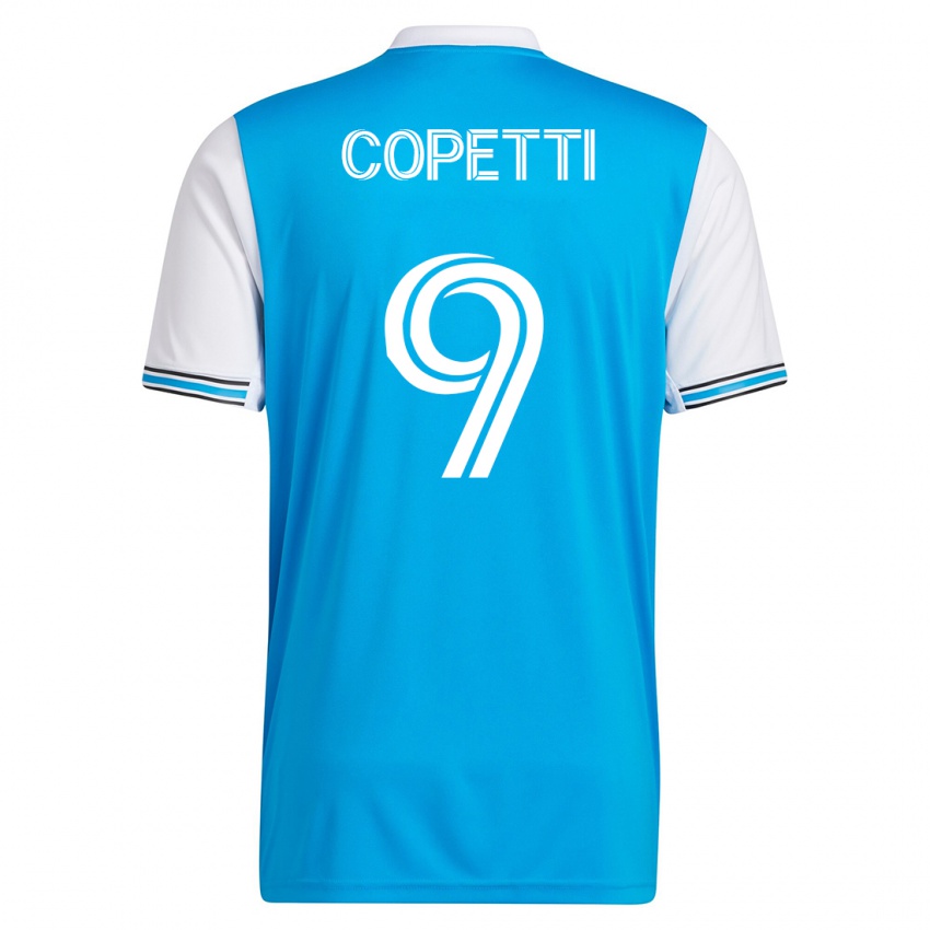 Niño Camiseta Enzo Copetti #9 Azul 1ª Equipación 2023/24 La Camisa México