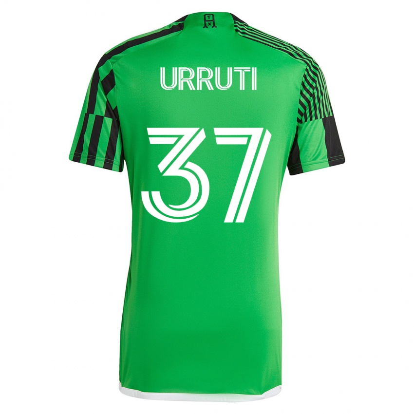 Niño Camiseta Maximiliano Urruti #37 Verde Negro 1ª Equipación 2023/24 La Camisa México