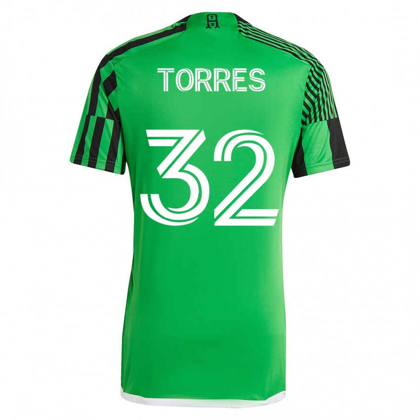 Niño Camiseta Ervin Torres #32 Verde Negro 1ª Equipación 2023/24 La Camisa México