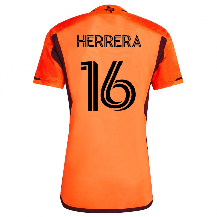 Niño Camiseta Hector Herrera #16 Naranja 1ª Equipación 2023/24 La Camisa México