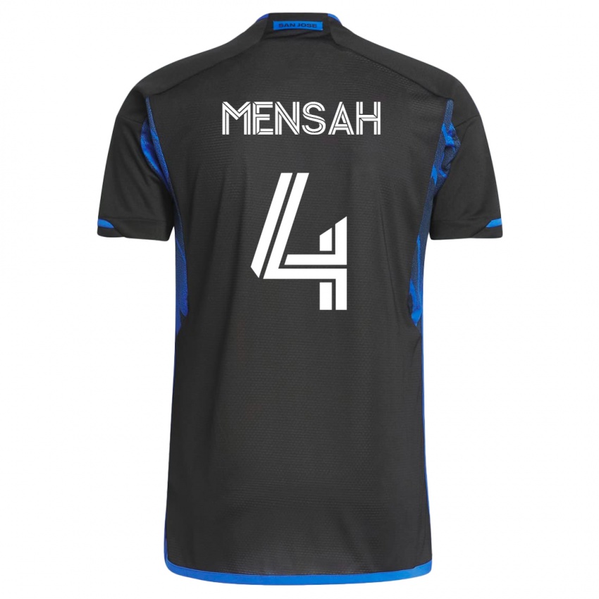 Niño Camiseta Jonathan Mensah #4 Azul Negro 1ª Equipación 2023/24 La Camisa México