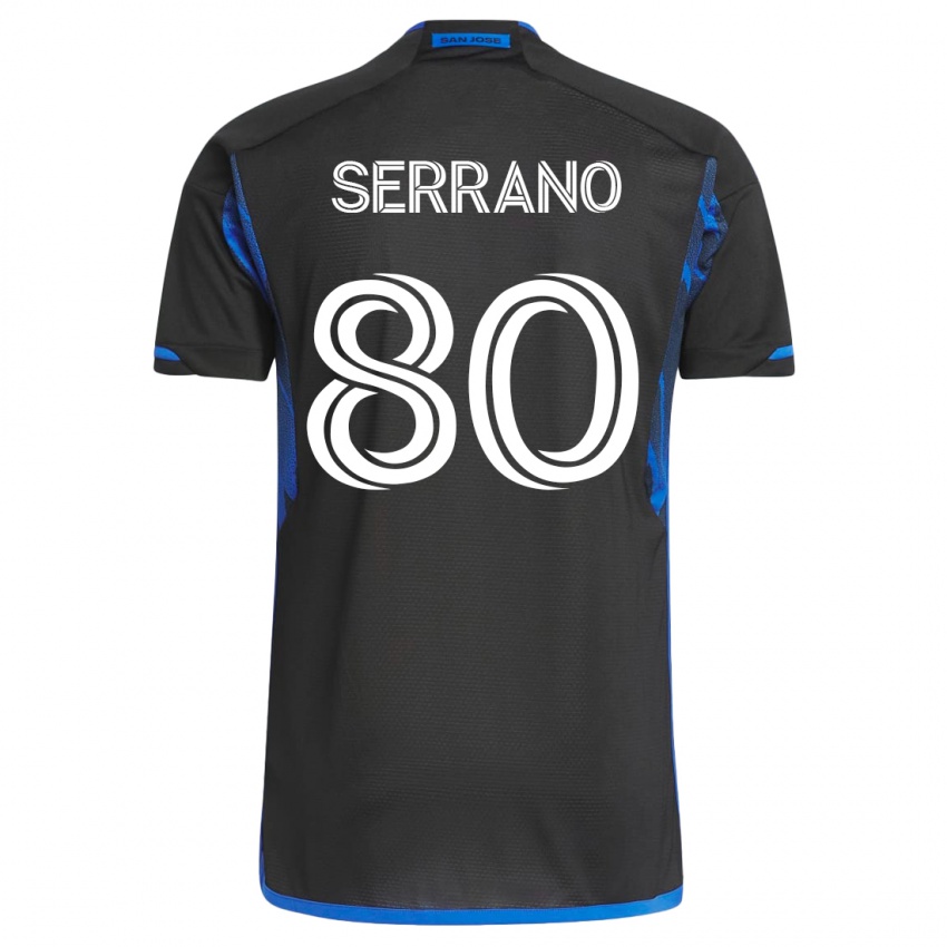 Niño Camiseta David Serrano #80 Azul Negro 1ª Equipación 2023/24 La Camisa México