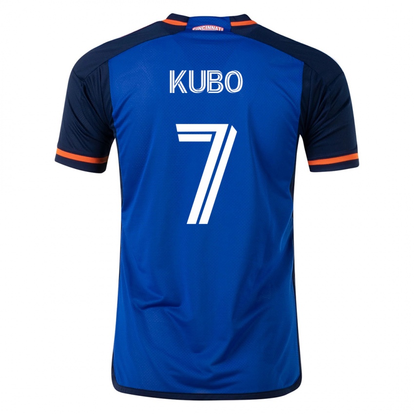 Niño Camiseta Yuya Kubo #7 Azul 1ª Equipación 2023/24 La Camisa México
