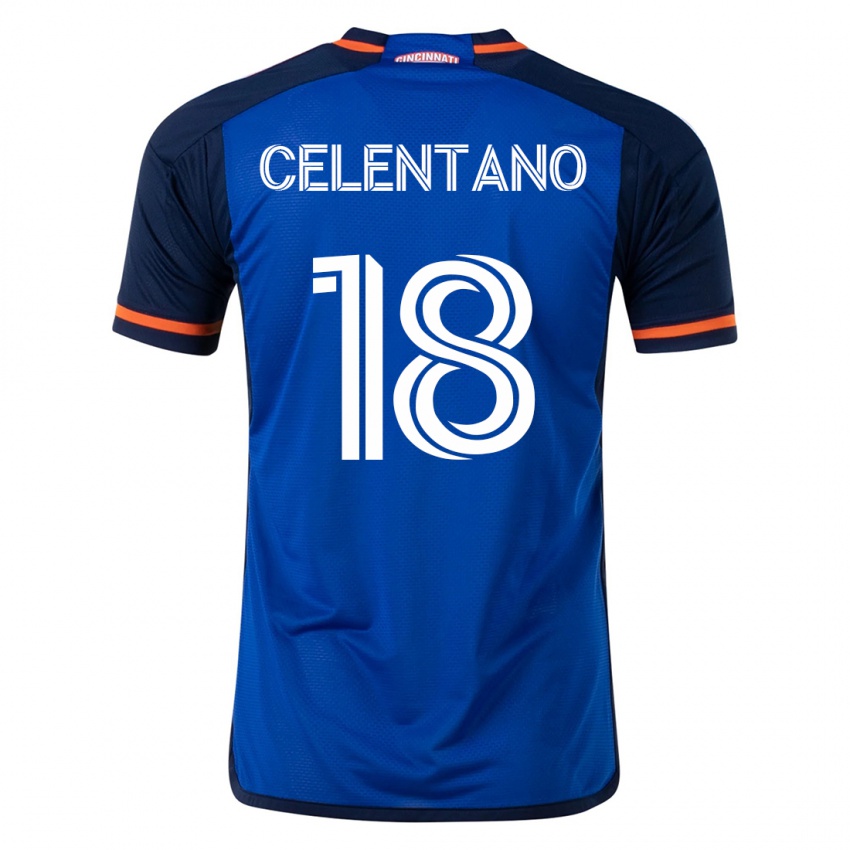 Niño Camiseta Roman Celentano #18 Azul 1ª Equipación 2023/24 La Camisa México