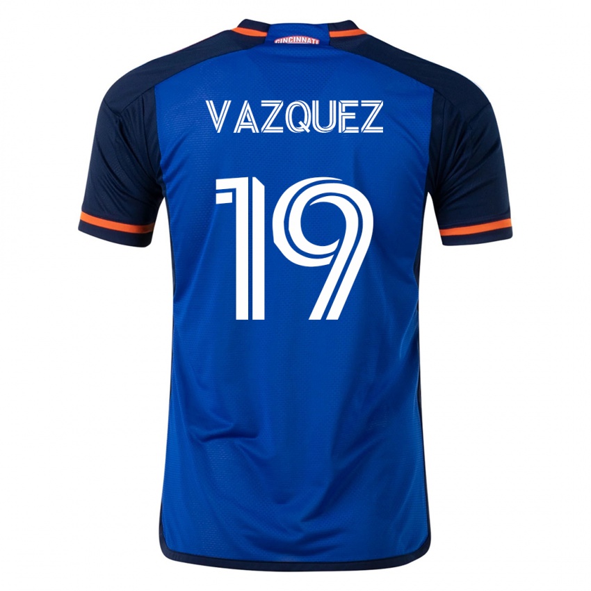 Niño Camiseta Brandon Vazquez #19 Azul 1ª Equipación 2023/24 La Camisa México