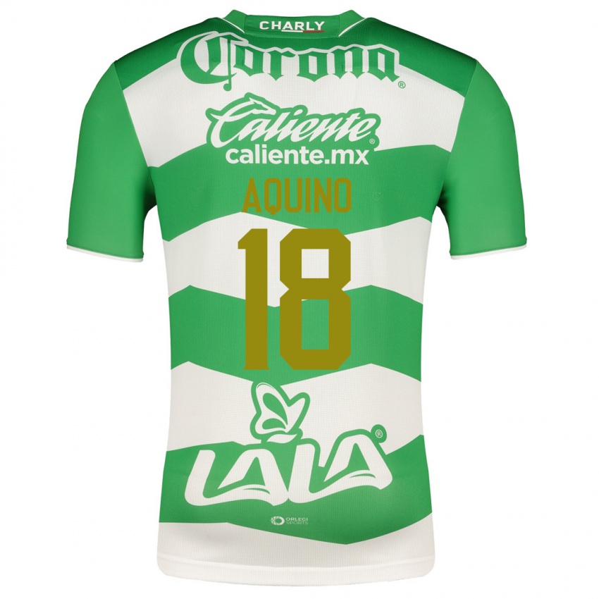 Niño Camiseta Pedro Aquino #18 Verde 1ª Equipación 2023/24 La Camisa México