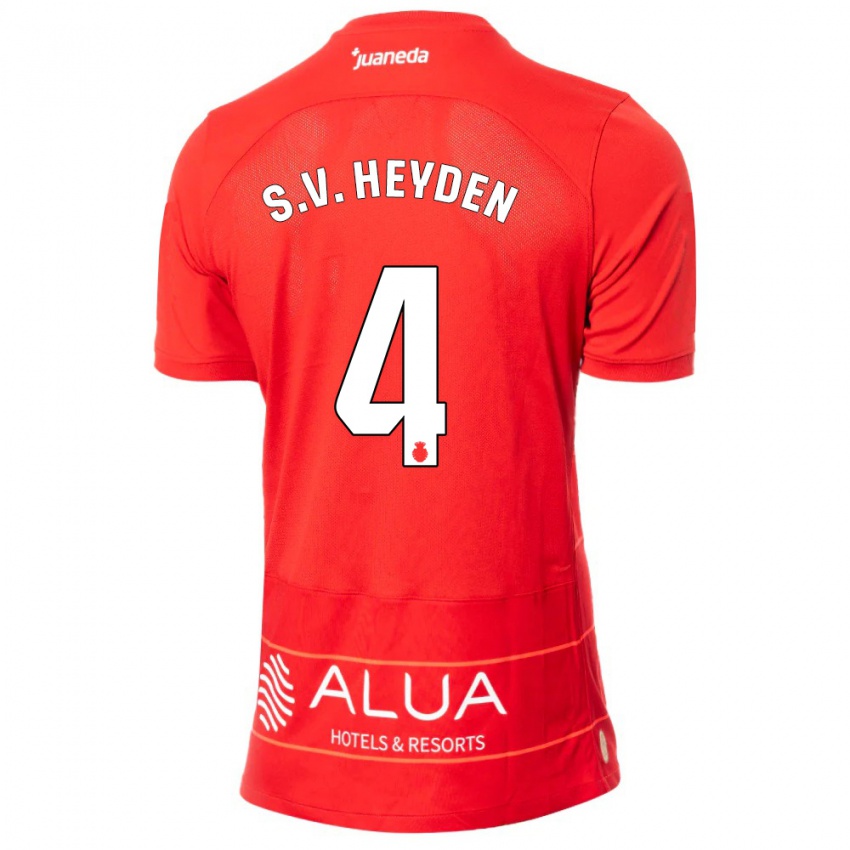 Niño Camiseta Siebe Van Der Heyden #4 Rojo 1ª Equipación 2023/24 La Camisa México