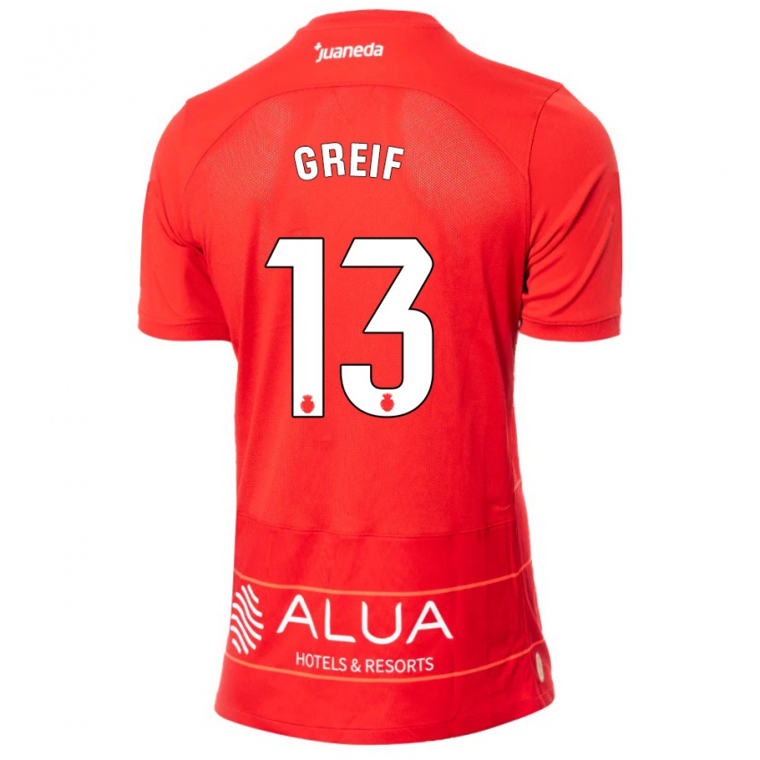 Niño Camiseta Dominik Greif #13 Rojo 1ª Equipación 2023/24 La Camisa México