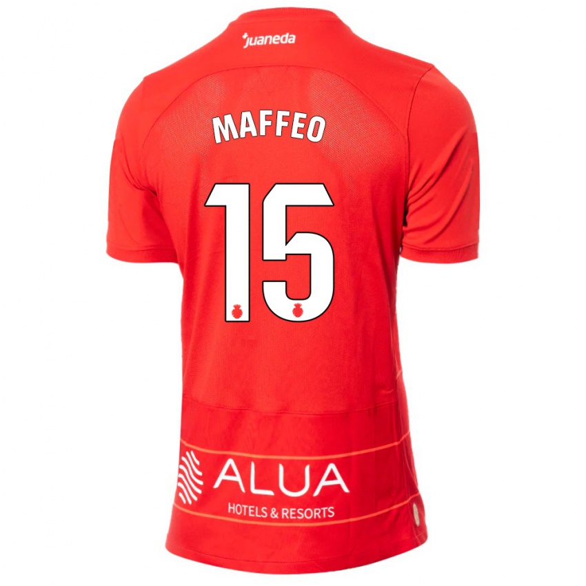 Niño Camiseta Pablo Maffeo #15 Rojo 1ª Equipación 2023/24 La Camisa México