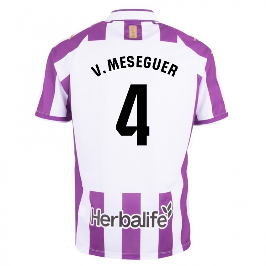 Niño Camiseta Víctor Meseguer #4 Morado 1ª Equipación 2023/24 La Camisa México