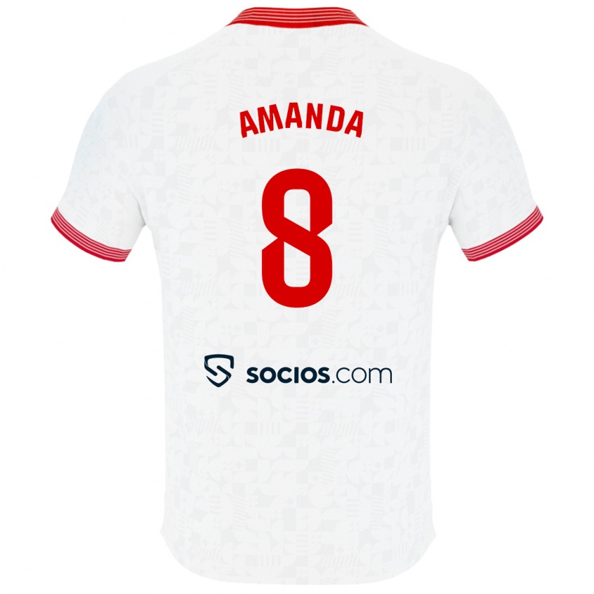 Niño Camiseta Amanda Sampedro Bustos #8 Blanco 1ª Equipación 2023/24 La Camisa México