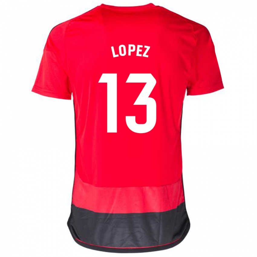 Niño Camiseta Luis López #13 Negro Rojo 1ª Equipación 2023/24 La Camisa México