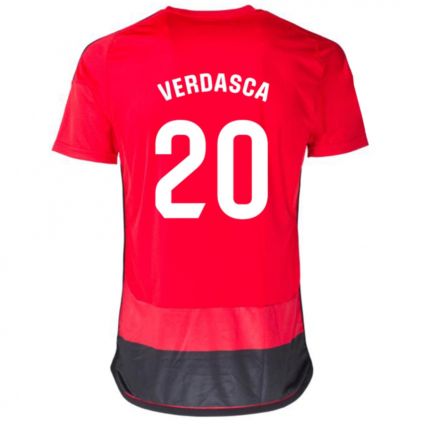 Niño Camiseta Diogo Verdasca #20 Negro Rojo 1ª Equipación 2023/24 La Camisa México