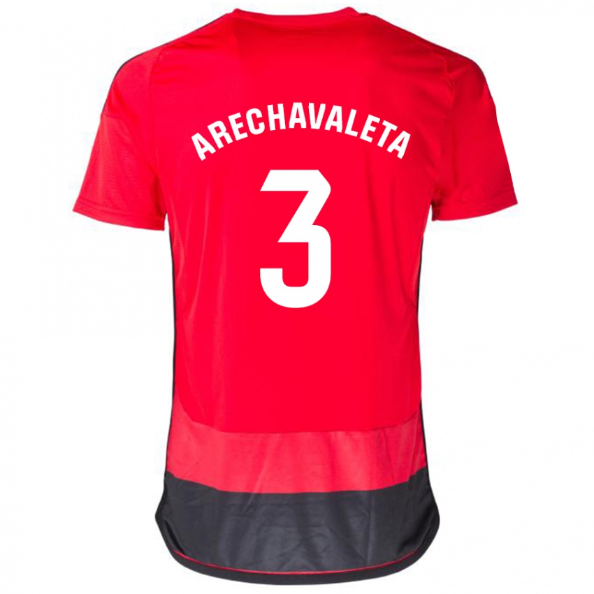 Niño Camiseta Jorge Arechavaleta #3 Negro Rojo 1ª Equipación 2023/24 La Camisa México