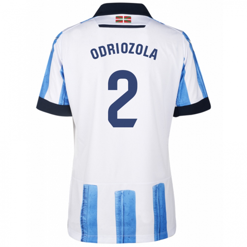 Niño Camiseta Alvaro Odriozola #2 Azul Blanco 1ª Equipación 2023/24 La Camisa México