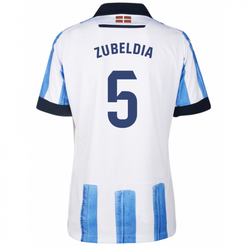 Niño Camiseta Igor Zubeldia #5 Azul Blanco 1ª Equipación 2023/24 La Camisa México