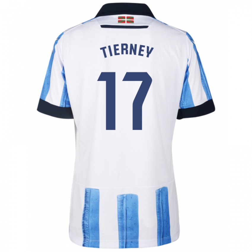 Niño Camiseta Kieran Tierney #17 Azul Blanco 1ª Equipación 2023/24 La Camisa México