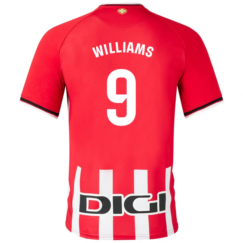 Niño Camiseta Iñaki Williams #9 Rojo 1ª Equipación 2023/24 La Camisa México