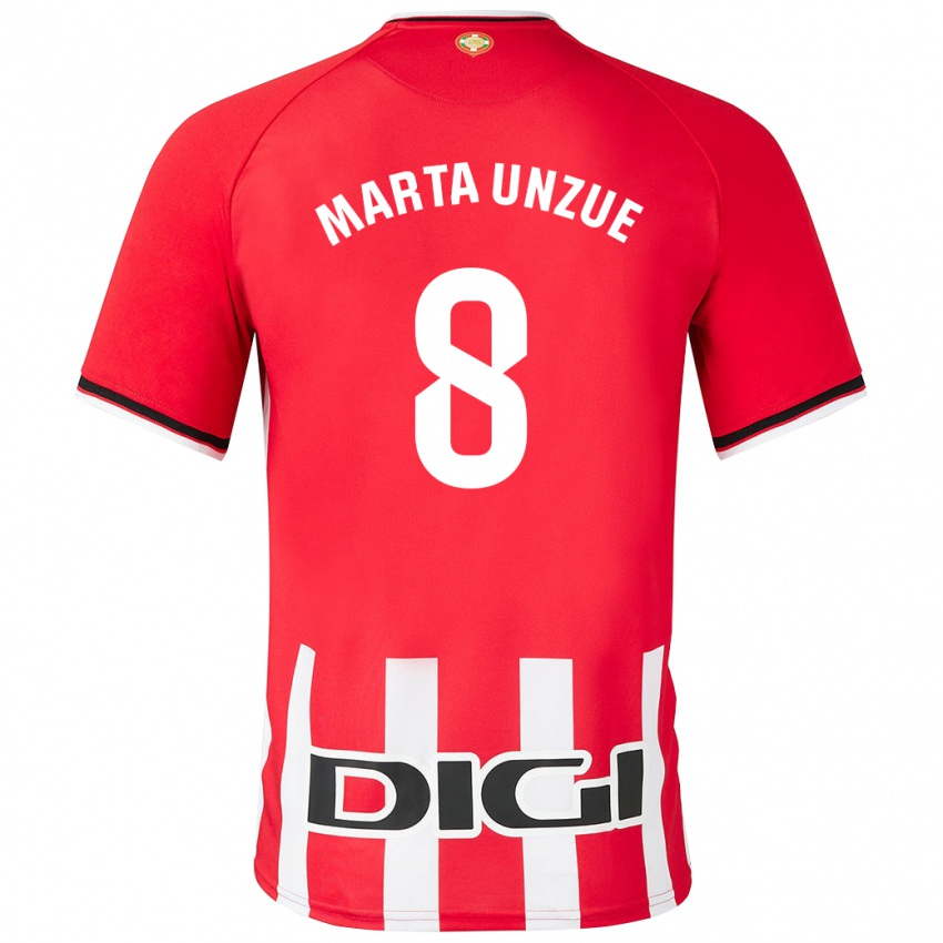 Niño Camiseta Marta Unzué Urdániz #8 Rojo 1ª Equipación 2023/24 La Camisa México