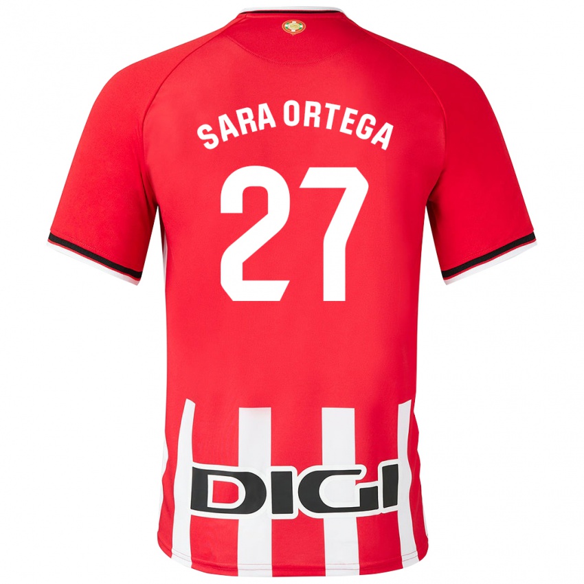 Niño Camiseta Sara Ortega Ruiz #27 Rojo 1ª Equipación 2023/24 La Camisa México