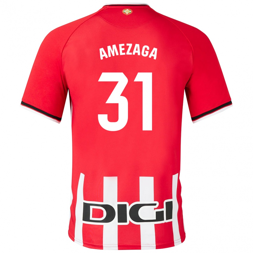 Niño Camiseta Jone Amezaga #31 Rojo 1ª Equipación 2023/24 La Camisa México