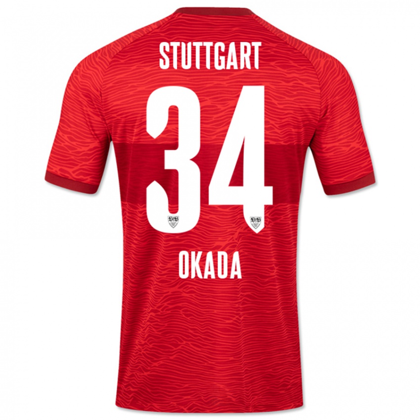 Niño Camiseta Rei Okada #34 Rojo 2ª Equipación 2023/24 La Camisa México