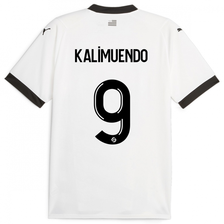 Niño Camiseta Arnaud Kalimuendo #9 Blanco 2ª Equipación 2023/24 La Camisa México