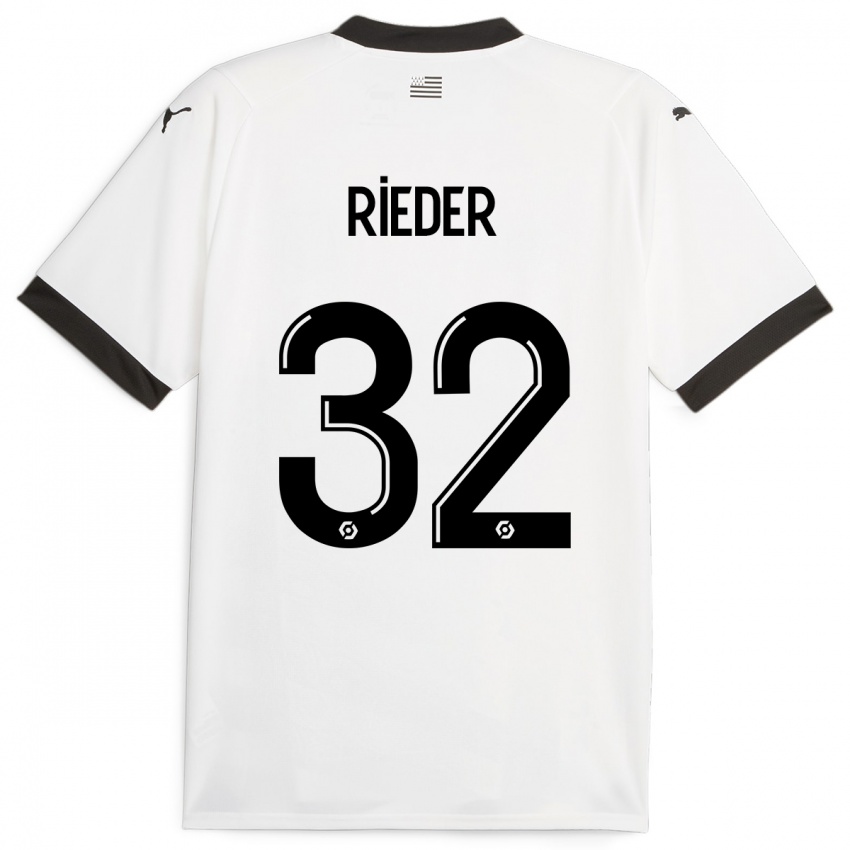 Niño Camiseta Fabian Rieder #32 Blanco 2ª Equipación 2023/24 La Camisa México