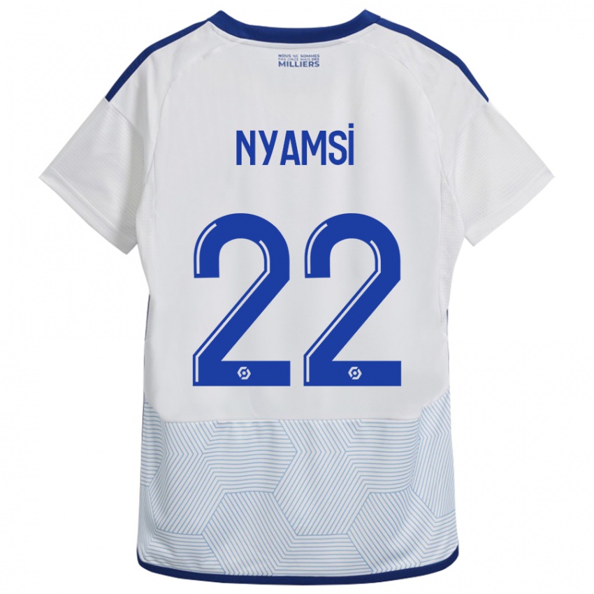 Niño Camiseta Gerzino Nyamsi #22 Blanco 2ª Equipación 2023/24 La Camisa México