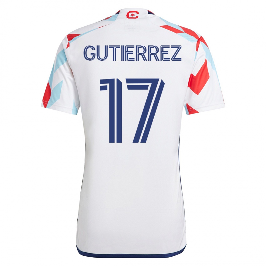 Niño Camiseta Brian Gutiérrez #17 Blanco Azul 2ª Equipación 2023/24 La Camisa México