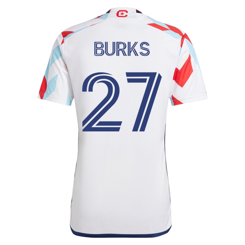 Niño Camiseta Kendall Burks #27 Blanco Azul 2ª Equipación 2023/24 La Camisa México