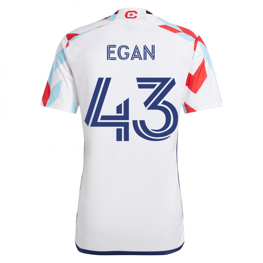 Niño Camiseta Noah Egan #43 Blanco Azul 2ª Equipación 2023/24 La Camisa México