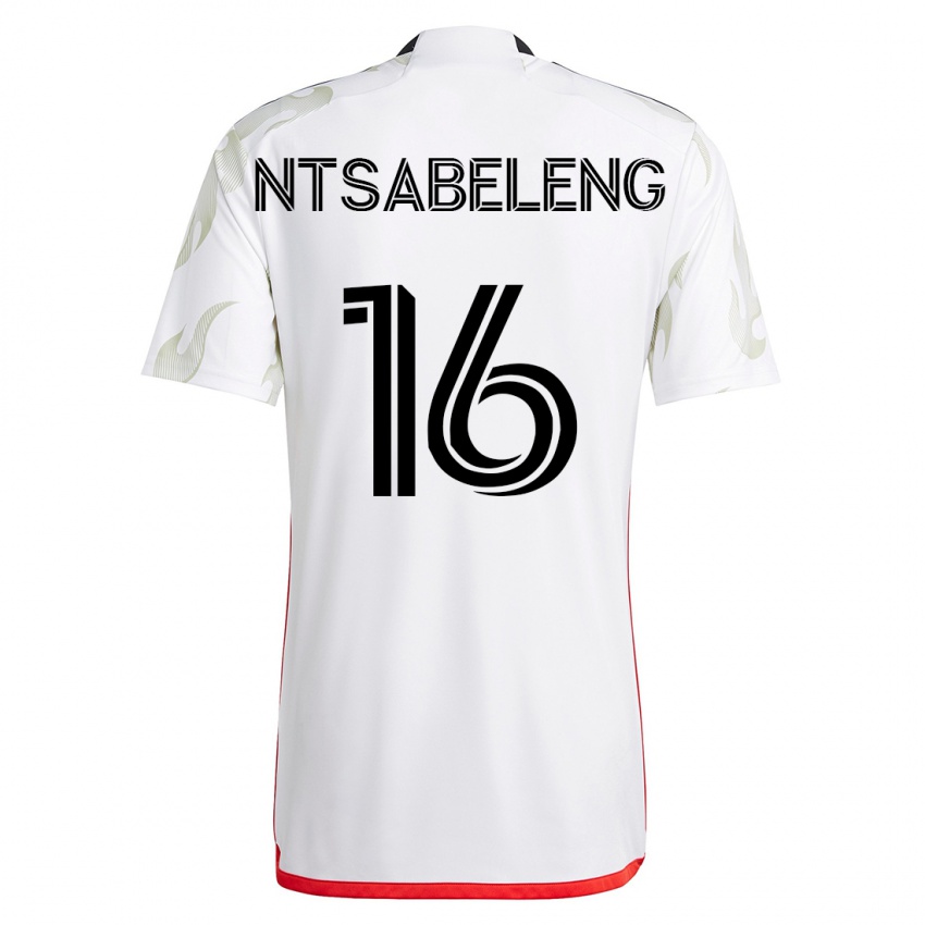 Niño Camiseta Tsiki Ntsabeleng #16 Blanco 2ª Equipación 2023/24 La Camisa México