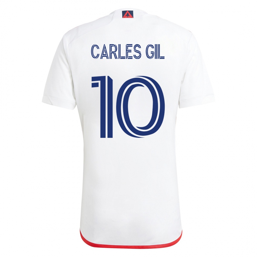 Niño Camiseta Carles Gil #10 Blanco Rojo 2ª Equipación 2023/24 La Camisa México