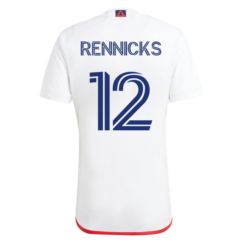 Niño Camiseta Justin Rennicks #12 Blanco Rojo 2ª Equipación 2023/24 La Camisa México