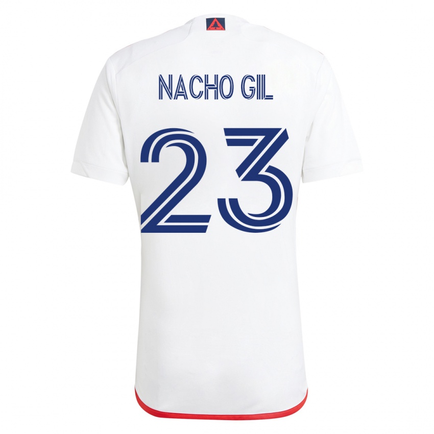 Niño Camiseta Nacho Gil #23 Blanco Rojo 2ª Equipación 2023/24 La Camisa México