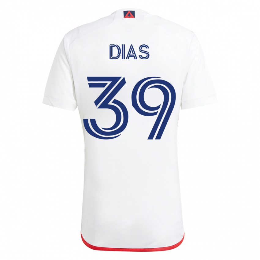 Niño Camiseta Marcos Dias #39 Blanco Rojo 2ª Equipación 2023/24 La Camisa México