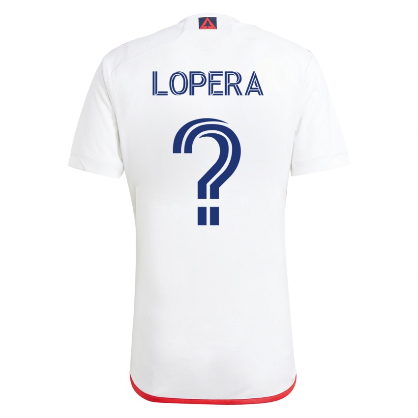 Niño Camiseta Steban Lopera #0 Blanco Rojo 2ª Equipación 2023/24 La Camisa México
