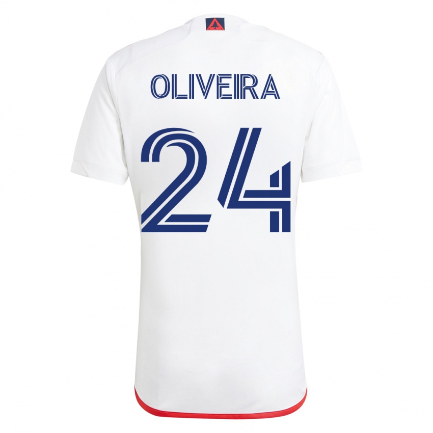 Niño Camiseta Cristiano Oliveira #24 Blanco Rojo 2ª Equipación 2023/24 La Camisa México