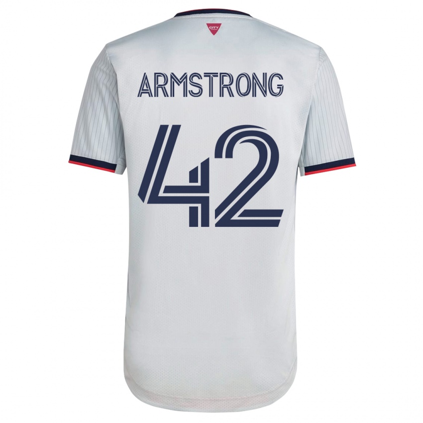 Niño Camiseta Ezra Armstrong #42 Blanco 2ª Equipación 2023/24 La Camisa México