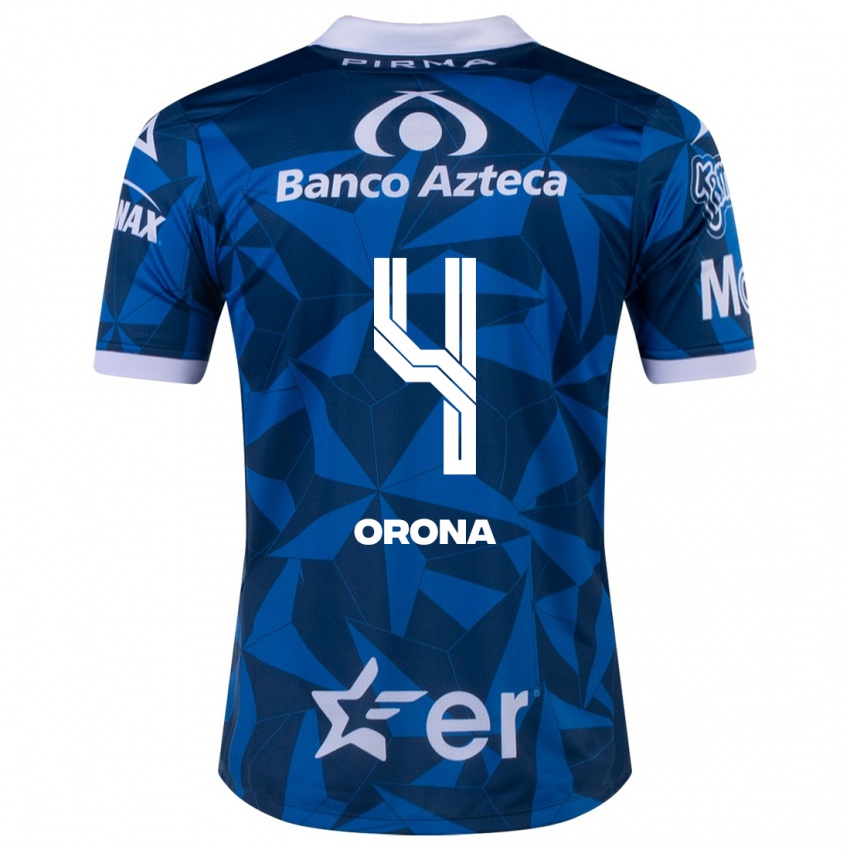 Niño Camiseta Efraín Orona #4 Azul 2ª Equipación 2023/24 La Camisa México