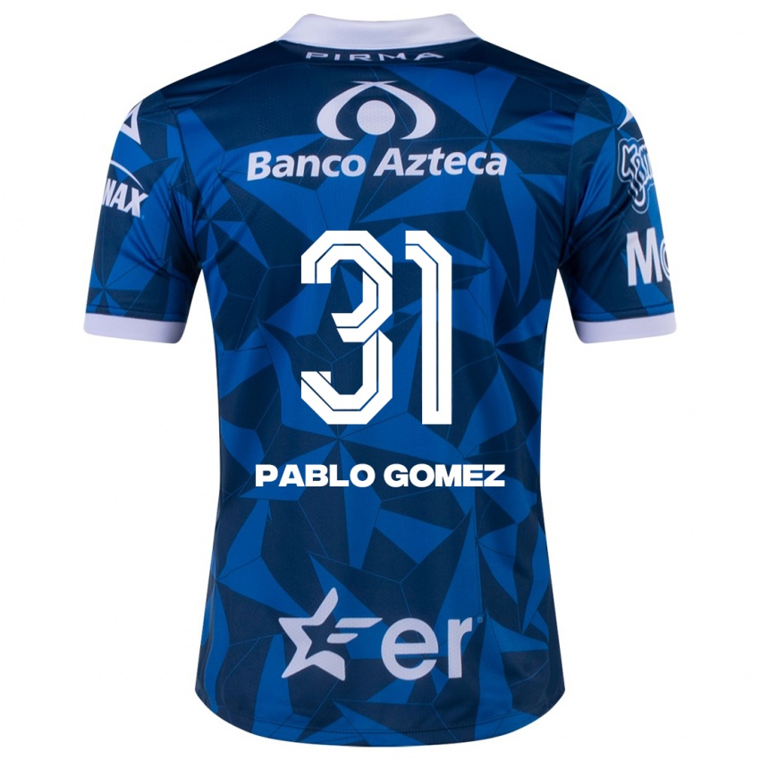 Niño Camiseta Juan Pablo Gómez #31 Azul 2ª Equipación 2023/24 La Camisa México