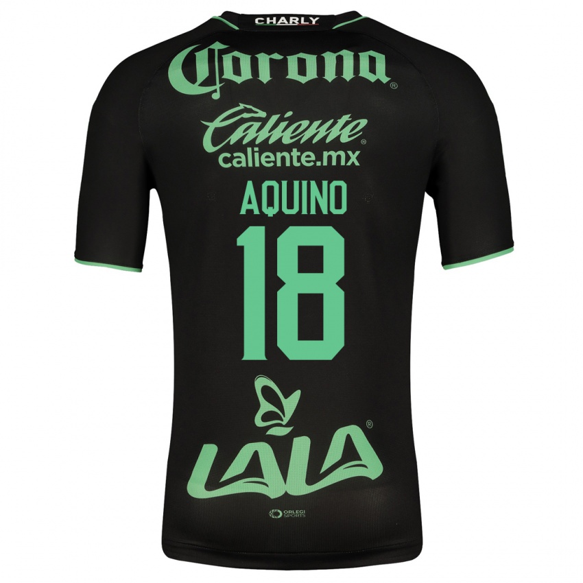 Niño Camiseta Pedro Aquino #18 Negro 2ª Equipación 2023/24 La Camisa México