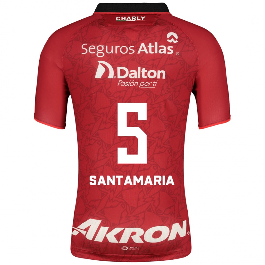 Niño Camiseta Anderson Santamaría #5 Rojo 2ª Equipación 2023/24 La Camisa México