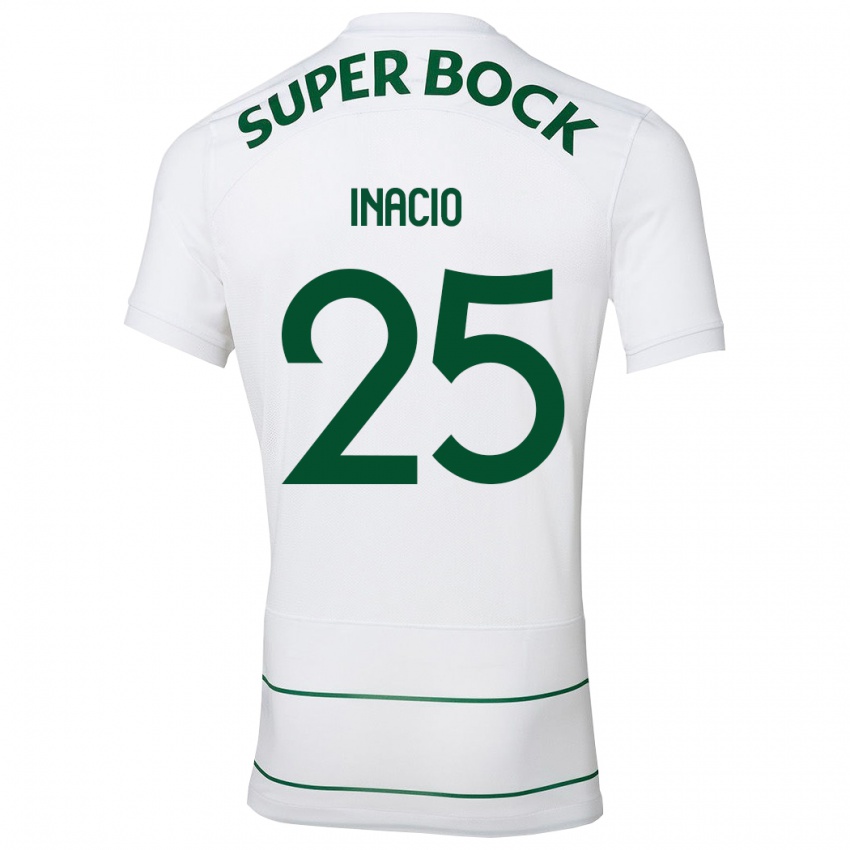 Niño Camiseta Gonçalo Inácio #25 Blanco 2ª Equipación 2023/24 La Camisa México